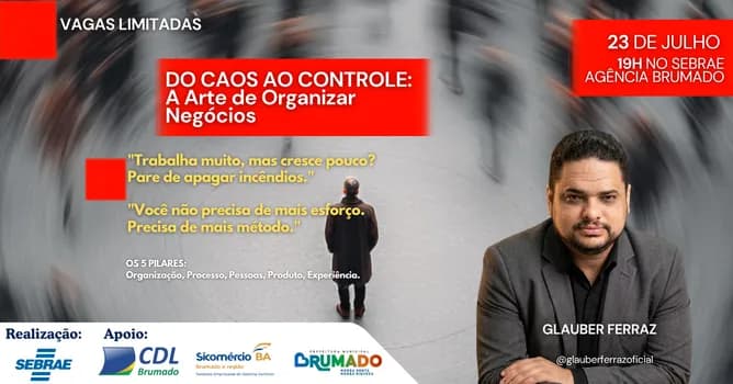 Imagem do Palestra: Do Caos ao Controle: A Arte de Organizar Negócios.