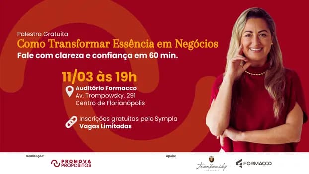 Imagem do Palestra gratuita - Como Transformar Essência em Negócios: Fale com Clareza e Confiança em 60 Min