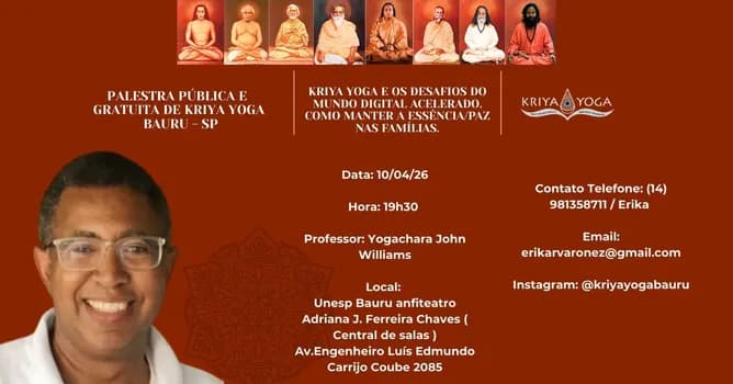 Imagem do Palestra Gratuita sobre a Meditação Kriya Yoga em Bauru / SP