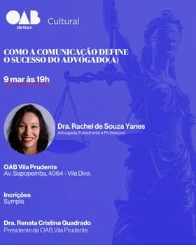 Imagem do PALESTRA PRESENCIAL - COMO A COMUNICAÇÃO DEFINE O SUCESSO DO ADVOGADO(A)