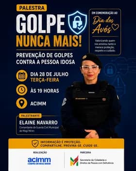Palestra sobre prevenção de golpes digitais contra o público idoso em Mogi Mirim