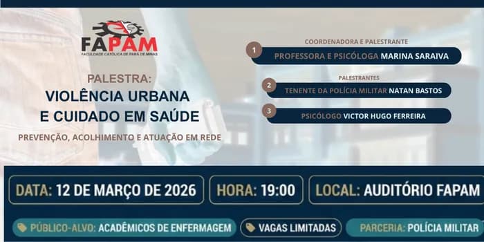 Imagem do Palestra: Violência Urbana e cuidado em saúde - prevenção, acolhimento e atuação em rede