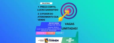 Palestras: Preço Certo, Lucro Garantido e O Poder do Atendimento que Vende - Itanhém em Itanhém