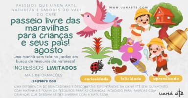 PASSEIO LIVRE DAS MARAVILHAS: INGRESSO FAMÍLIA COM CRIANÇAS - 27 A 31 DE AGOSTO DE 2026 em Vale do Café