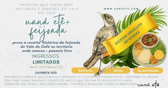 Imagem do PASSEIO LIVRE + FEIJOADA : INGRESSO UANÁ ETÊ EXPERIÊNCIA COMPLETA -19 A 23 DE MARÇO 2026