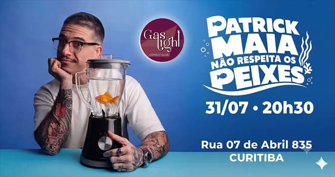 Imagem do PATRICK MAIA NÃO RESPEITA OS PEIXES com PATRICK MAIA / STAND UP COMEDY em CURITIBA