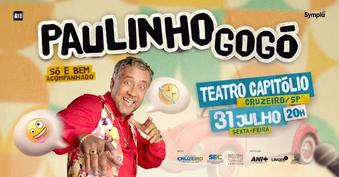 Imagem do PAULINHO GOGÓ - SÓ E BEM ACOMPANHADO - CRUZEIRO/SP