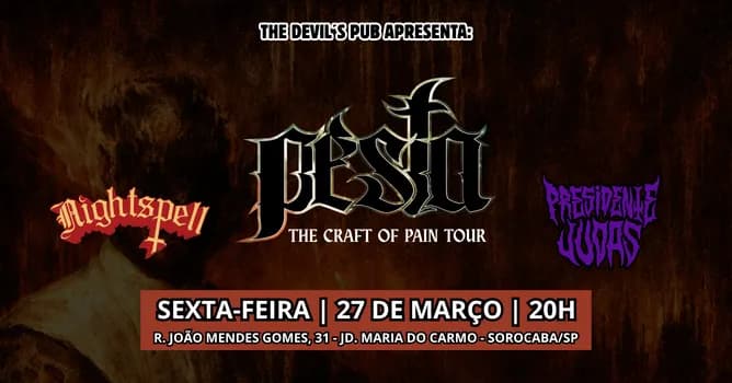 Imagem do PESTA, NIGHTSPELL e PRESIDENTE JUDAS no The Devil's Pub em Sorocaba