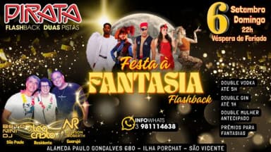 Pirata FlashBack * 06.09.26 - 22h * Anos 70/80/90/2000 em São Vicente