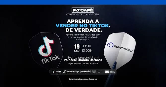 Imagem do PJ & Café TikTok + Nuvemshop: transforme visualizações em vendas reais
