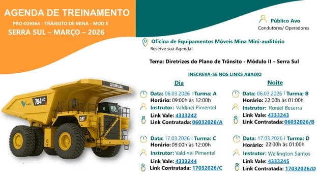 Imagem do Plano trânsito e Procedimento de RAC 2 - Áreas de Lavra de Mina 17/03 C