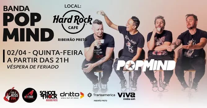 Imagem do POPMIND – Hits do Pop Rock no Hard Rock Cafe Ribeirão Preto