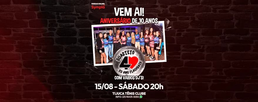 Imagem do Quarteto Eu Amo Flashback Niver de 10 anos