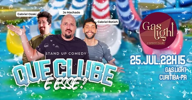 Imagem do QUE CLUBE É ESSE? com JO MACHADO, GABRIEL OZAKI e GABRIEL ROTIEH / STAND UP COMEDY em CURITIBA