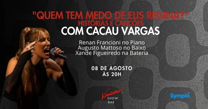 Imagem do "Quem tem medo de Elis Regina?" Histórias e Canções com Cacau Vargas
