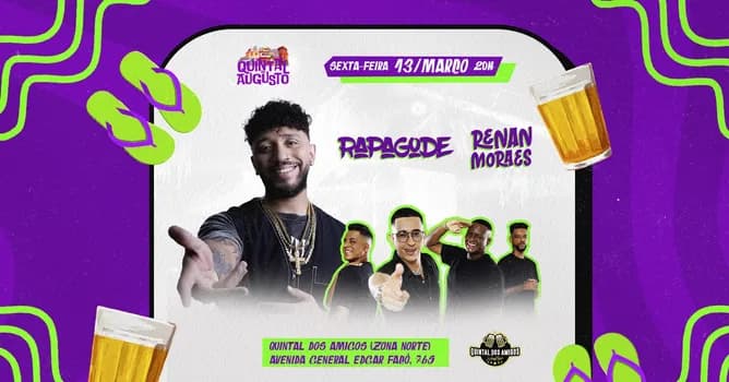 Imagem do Quintal do Augusto - A festa mais brasileira de todas! - Renan Moraes, Rapagode e convidados