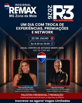 R3 - 2o Tri/26 com Palestra de Fernanda Picolo e Danilo Oliveira em Juiz de Fora