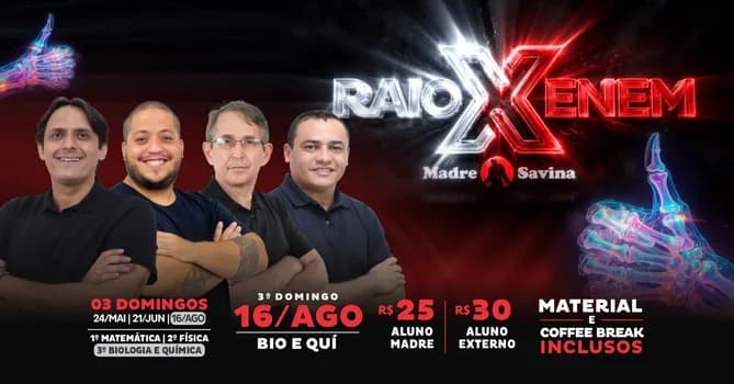 Imagem do Raio X Enem Madre Savina - Biologia e Química