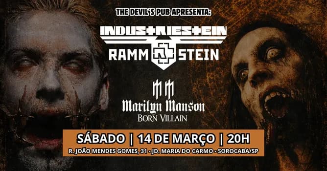 Imagem do RAMMSTEIN COVER e MARILYN MANSON COVER no The Devil´s Pub em Sorocaba
