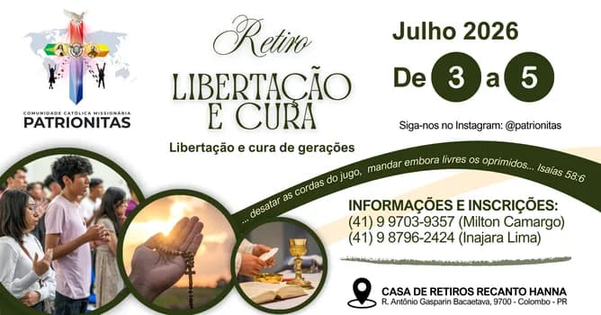 Imagem do Retiro de Libertação e Cura (de 3 a 5 de julho de 2026)