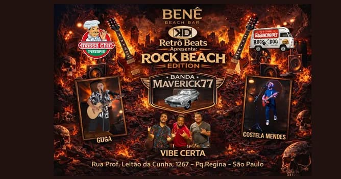 Imagem do Retrô Beats - Edição Rock Beach - Com a Banda Maverick 77, Guga, Costela Mendes e Banda Vibe Certa