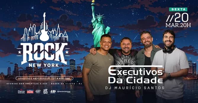 Imagem do ROCK NEW YORK | BANDA EXECUTIVOS DA CIDADE | DJ MAURÍCIO SANTOS | COLINDA SHOPPING NEW YORK BARRA