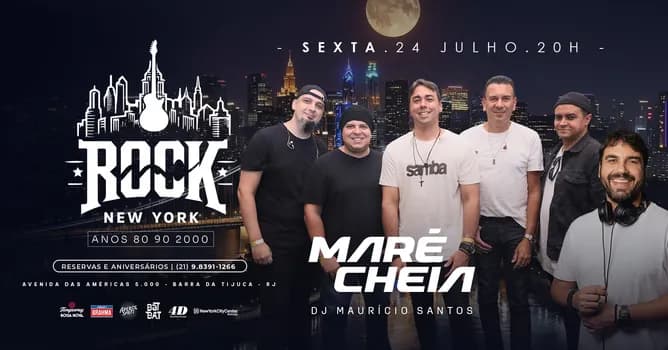 Imagem do ROCK NEW YORK | BANDA MARÉ CHEIA | DJ MAURÍCIO SANTOS | BOTECO COLINDA NEW YORK