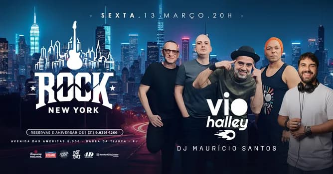 Imagem do ROCK NEW YORK | BANDA VIOHALLEY | DJ MAURÍCIO SANTOS | COLINDA SHOPPING NEW YORK BARRA