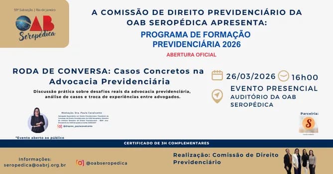 Imagem do RODA DE CONVERSA: Casos Concretos na Advocacia Previdenciária