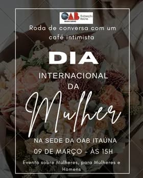 Imagem do Roda de Conversa com um café intimista Dia Internacional da Mulher