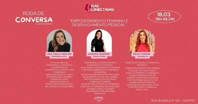 Imagem do RODA DE CONVERSA - EMPODERAMENTO FEMININO E DESENVOVIMENTO PESSOAL
