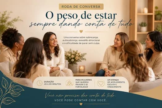 Imagem do Roda de Conversa para Mulheres "O peso de estar sempre dando conta de tudo"
