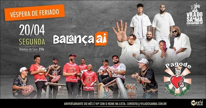 Imagem do RODA DE SAMBA COM PAGODE DA 27 E BALANÇA AÍ NA VILA DO SAMBA