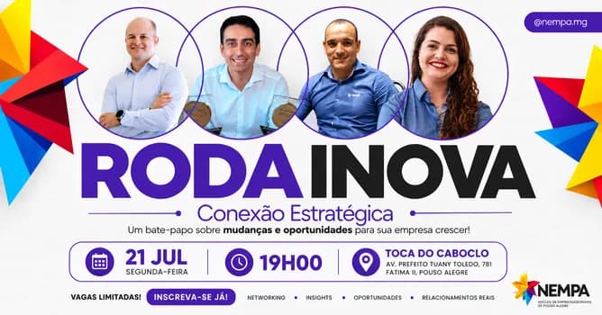 Imagem do RODA INOVA 2026 | Conexão Estratégica: Um bate-papo sobre mudanças e oportunidades para sua empresa