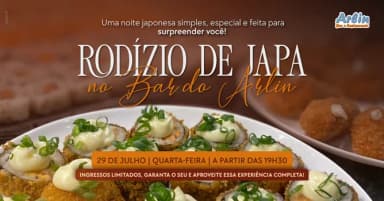 Rodizio Sushi (29/07) - Bar do Arlin em Arcos