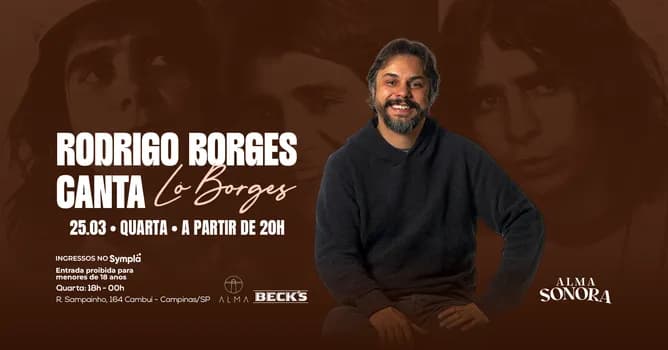 Imagem do RODRIGO BORGES CANTA LÔ BORGES NO ALMA CAMPINAS | 25.03