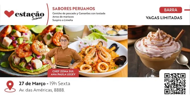 Imagem do Sabores Peruanos - Ceviche de pescado, Arroz de mariscos e Suspiro a Limeña
