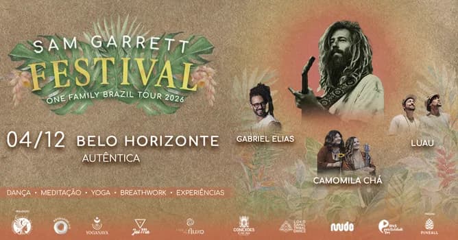 Imagem do Sam Garrett Festival - Belo Horizonte - 04 de Dezembro - One Family Tour Brazil 2026