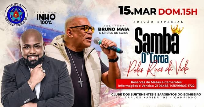 Imagem do SAMBA D´COROA - PELAS RUAS DA VIDA (CLUBE DOS BOMBEIROS)