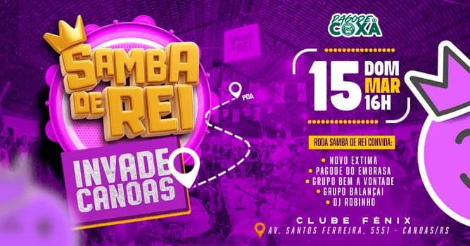 Imagem do Samba de Rei invade Canoas - Pagode do Coxa apresenta