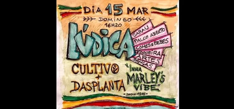 Imagem do SARAU LÚDICA na CAZAKRIA com CULTIVO + DASPLANTA "INNA MARLEY'S VIBE" DOM 15 MAR 2026 FLORIPA