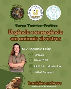 Imagem do SAVET UNIFAJ 2026 - Curso Teórico-prático: urgência e emergência em animais silvestres
