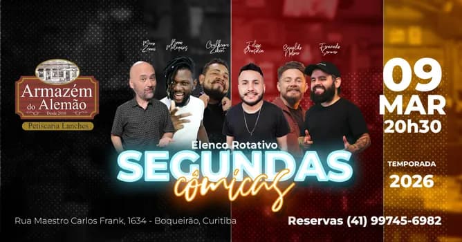 Imagem do SEGUNDAS CÔMICAS no ARMAZÉM DO ALEMÃO / STAND UP COMEDY em CURITIBA