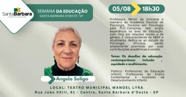 Semana da Educação 2026 - Ângela Soligo em Santa Bárbara d'Oeste