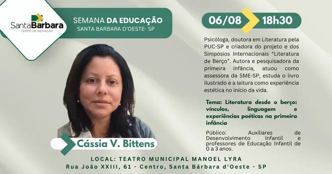 Imagem do Semana da Educação 2026 - Cássia V. Bittens
