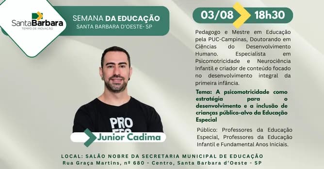 Imagem do Semana da Educação 2026 - Junior Cadima