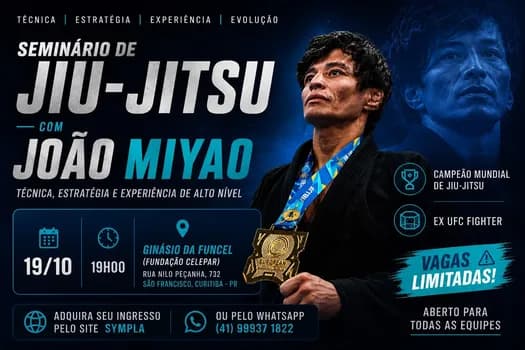 Imagem do Seminário de Jiu-Jitsu com o atleta João Miyao
