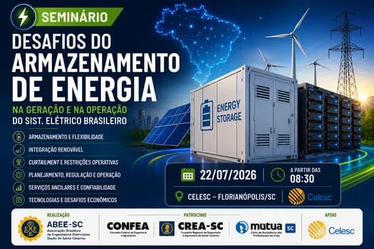 Imagem do SEMINÁRIO Desafios do Armazenamento de Energia na Geração e na Operação do Sist. Elétrico Brasileiro