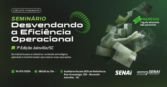 Imagem do Seminário Desvendando a Eficiência Operacional Circuito Itinerante | 1ª Edição Joinville/SC