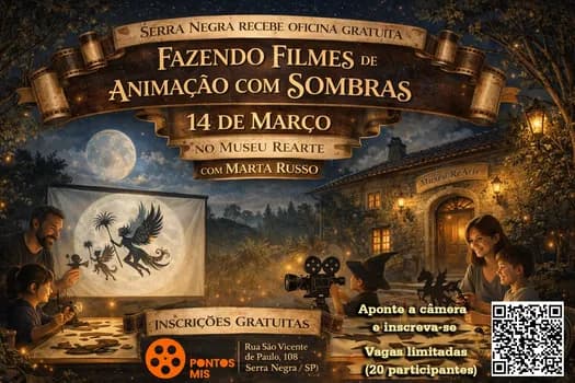 Imagem do Serra Negra recebe oficina gratuita de animação com sombras do Pontos MIS no Museu ReArte